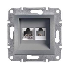 Schneider EPH5200162 Asfora Çelik RJ45+RJ45 CAT6 Utp Telefon Data Prizi