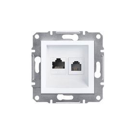 Schneider EPH5270121 Asfora Beyaz Çerçevesiz RJ11 RJ45 CAT6 Utp Telefon Data Prizi