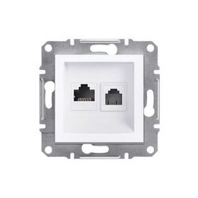 Schneider EPH5270121 Asfora Beyaz Çerçevesiz RJ11 RJ45 CAT6 Utp Telefon Data Prizi
