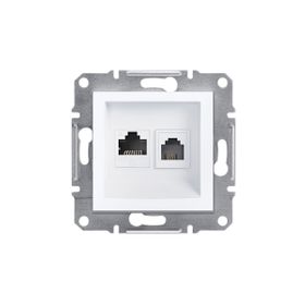 Schneider EPH5270121 Asfora Beyaz Çerçevesiz RJ11 RJ45 CAT6 Utp Telefon Data Prizi