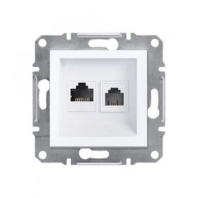 Schneider EPH5270121 Asfora Beyaz Çerçevesiz RJ11 RJ45 CAT6 Utp Telefon Data Prizi