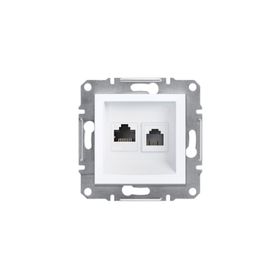Schneider EPH5270121 Asfora Beyaz Çerçevesiz RJ11 RJ45 CAT6 Utp Telefon Data Prizi
