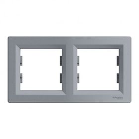 Schneider EPH5800262 Asfora Çelik 2'li Yatay Çerçeve