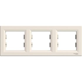 Schneider Eph5800323 Asfora 3'lü Krem Yatay Çerçeve