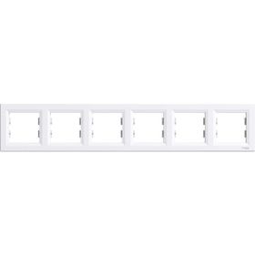 Schneider EPH5800621 Electric Asfora Beyaz Altılı Yatay Çerçeve