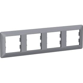 Schneider EPH5805462 Asfora EM PLUS 4'lü Çelik Yatay Priz Çerçevesi