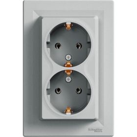 Schneider EPH9900161 Asfora Alüminyum 2'li Topraklı Priz