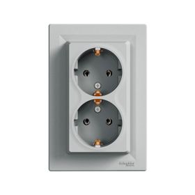 Schneider EPH9900161 Asfora Alüminyum 2'li Topraklı Priz