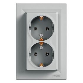 Schneider EPH9900161 Asfora Alüminyum 2'li Topraklı Priz