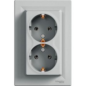 Schneider EPH9900161 Asfora Alüminyum 2'li Topraklı Priz