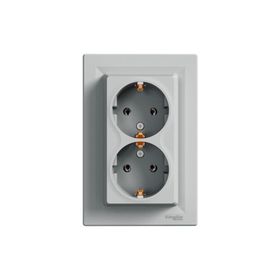 Schneider EPH9900161 Çerçeveli Asfora Alüminyum İkili Topraklı Priz