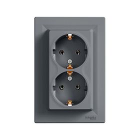 Schneider EPH9900162 Asfora Çelik 2'li Topraklı Priz