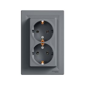 Schneider EPH9900162 Asfora Çelik 2'li Topraklı Priz