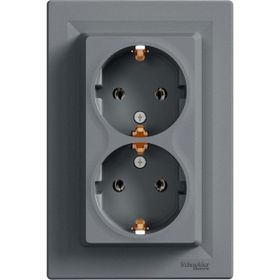 Schneider EPH9900162 Çerçeveli Asfora Çelik İkili Topraklı Priz