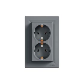 Schneider EPH9900162 Çerçeveli Asfora Çelik İkili Topraklı Priz