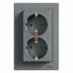 Schneider EPH9900162 Çerçeveli Asfora Çelik İkili Topraklı Priz