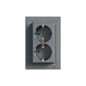 Schneider EPH9900162 Çerçeveli Asfora Çelik İkili Topraklı Priz