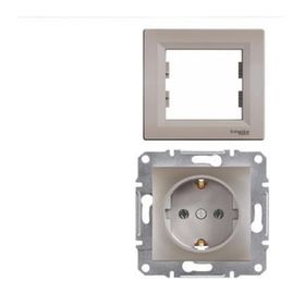 Schneider EPH9900169 Asfora Bronz 2'li Topraklı Priz