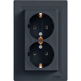 Schneider EPH9900171 Asfora Antrasit 2'li Topraklı Priz