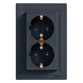 Schneider EPH9900171 Çerçeveli Asfora Plus Antrasit İkili Topraklı Priz