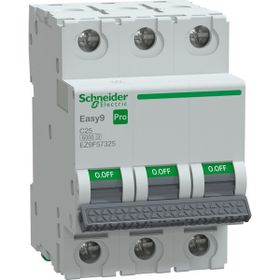 Schneider EZ9F57325 Easy9 Pro 3P 25 A C Eğrisi Otomatik Sigorta