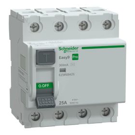 Schneider EZ9R69425 Easy9 Pro 4P 25 A AC Tip 300 mA Kaçak Akım Koruma Rölesi