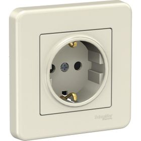 Schneider LNA2900123 Leona 16A Krem Çerçeveli Topraklı Priz