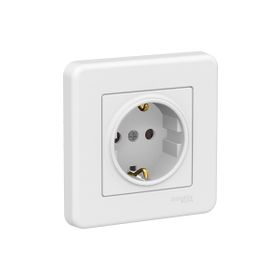 Schneider LNA2900221 Leona 16A Beyaz Çerçeveli Çocuk Korumalı Topraklı Priz