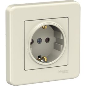 Schneider LNA2900223 Leona 16A Krem Çerçeveli Çocuk Korumalı Topraklı Priz