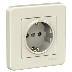 Schneider LNA2900223 Leona 16A Krem Çerçeveli Çocuk Korumalı Topraklı Priz