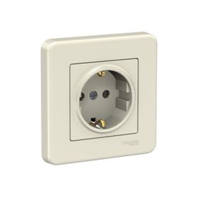 Schneider LNA2900223 Leona 16A Krem Çerçeveli Çocuk Korumalı Topraklı Priz