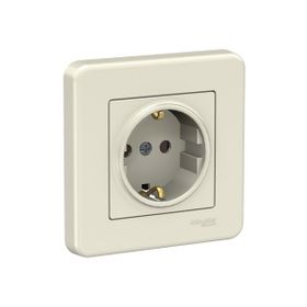 Schneider LNA2900223 Leona 16A Krem Çerçeveli Çocuk Korumalı Topraklı Priz