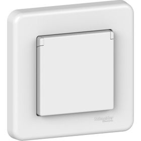 Schneider LNA3100221 Leona 16A Beyaz Çerçeveli Kapaklı Çocuk Korumalı Topraklı Priz