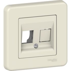 Schneider LNA4401123 Leona 2'li Krem Çerçeveli RJ45 Data Priz Kapağı