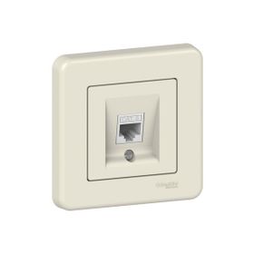 Schneider LNA4700123 Leona Tekli Krem Çerçeveli RJ45 CAT6 UTP Data Prizi