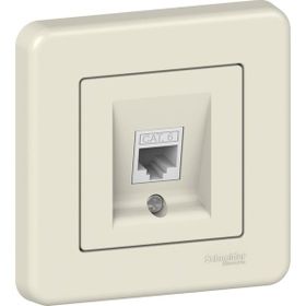 Schneider LNA4700123 Leona Tekli Krem Çerçeveli RJ45 CAT6 UTP Data Prizi