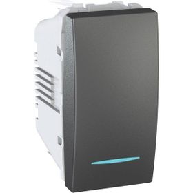Schneider MGU3.101.12N Unica 250V AC 10A 1 Modül Grafit Işıklı Külbütör Anahtarı