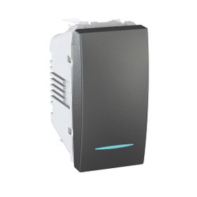 Schneider MGU3.101.12N Unica 250V AC 10A 1 Modül Grafit Işıklı Külbütör Anahtarı