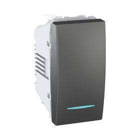 Schneider MGU3.101.12N Unica 250V AC 10A 1 Modül Grafit Işıklı Külbütör Anahtarı