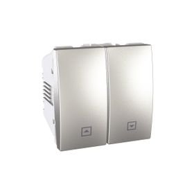 Schneider MGU3.207.30 Unica Top/Class 250V AC 10A 2 Modül Alüminyum Kilitli Jaluzi Kumanda Liht Butonu