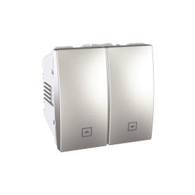 Schneider MGU3.207.30 Unica Top/Class 250V AC 10A 2 Modül Alüminyum Kilitli Jaluzi Kumanda Liht Butonu