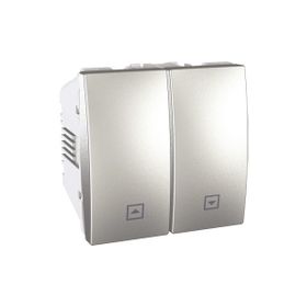 Schneider MGU3.207.30 Unica Top/Class 250V AC 10A 2 Modül Alüminyum Kilitli Jaluzi Kumanda Liht Butonu