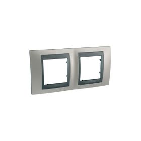 Schneider MGU66.004.239 Unica Top Mat Nikel Grafit 2'li Yatay Anahtar Priz Çerçevesi