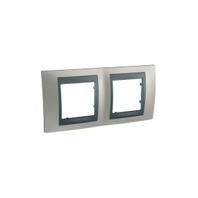 Schneider MGU66.004.239 Unica Top Mat Nikel Grafit 2'li Yatay Anahtar Priz Çerçevesi