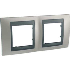 Schneider MGU66.004.239 Unica Top Mat Nikel Grafit 2'li Yatay Anahtar Priz Çerçevesi