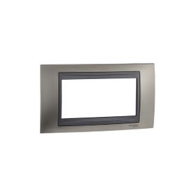 Schneider MGU66.104.239 Unica Top 4 Modüllü Mat Nikel Grafit Anahtar Priz Çerçevesi