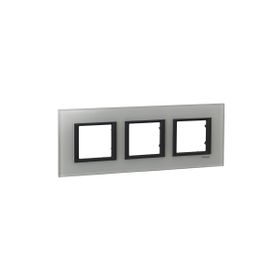 Schneider MGU68.006.7C2 Unica Class Beyaz Cam 3'lü Yatay Anahtar Priz Çerçevesi