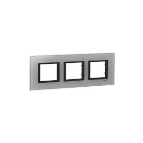 Schneider MGU68.006.7C2 Unica Class Beyaz Cam 3'lü Yatay Anahtar Priz Çerçevesi