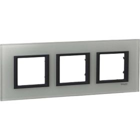 Schneider MGU68.006.7C2 Unica Class Beyaz Cam 3'lü Yatay Anahtar Priz Çerçevesi