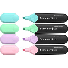 Schneider Pastel Renkler 4'lü Set Job 150 Fosforlu Kalem